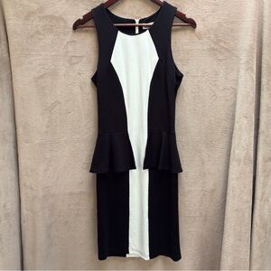 Lady Dutch Black & White Peplum Bodycon Dress NWT Vintage Inspired Y2K Woman’s M
